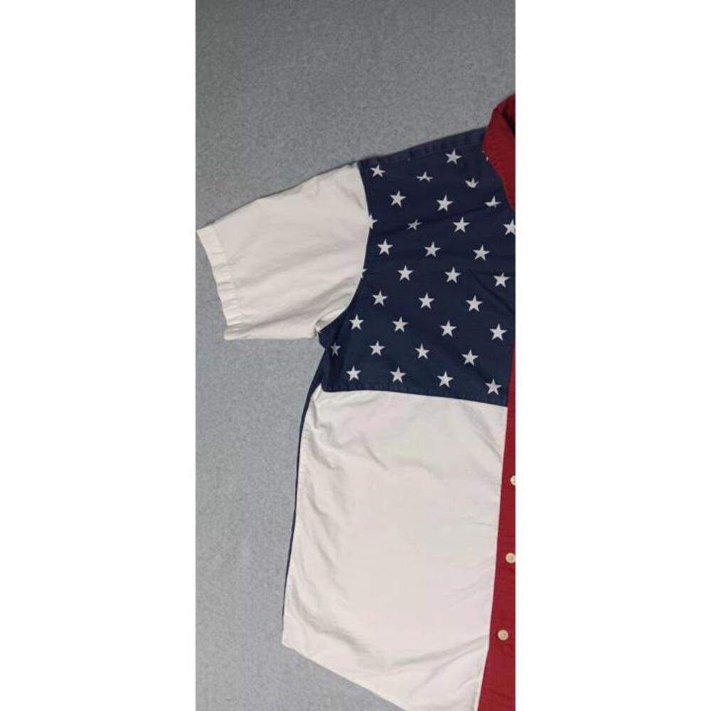 Redhead Short Sleeve Button Down Shirt Mens Size Large American Flag Patriot... - Picture 6 of 11